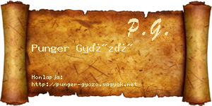Punger Győző névjegykártya